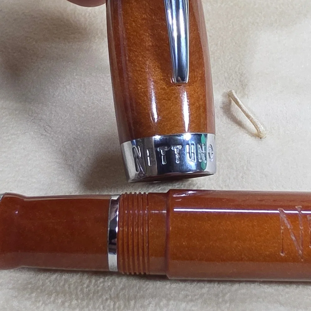 Nettuno 1911 Rollerball Pen Amber Brown Excellent Italian Resin N71